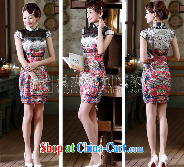 Morning, dresses new 2015 summer retro short improved stylish Chinese qipao graphics thin dresses and Jacob clear red XXL pictures, price, brand platters! Elections are good character, the national distribution, so why buy now enjoy more preferential! Health