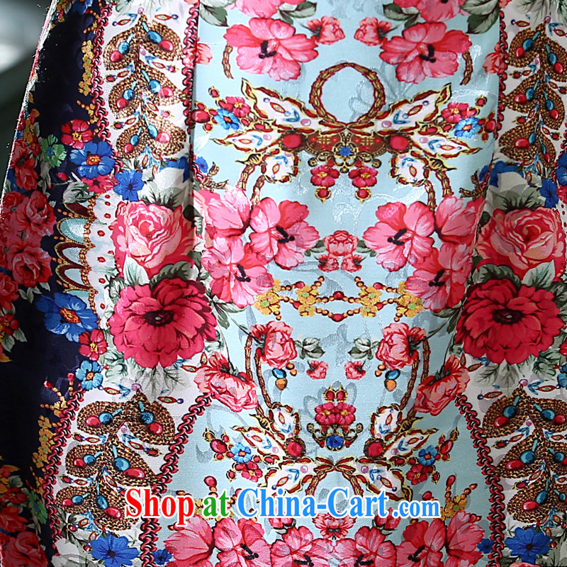 Morning, dresses new 2015 summer retro short improved stylish Chinese qipao graphics thin dresses and Jacob clear red XXL morning land, shopping on the Internet