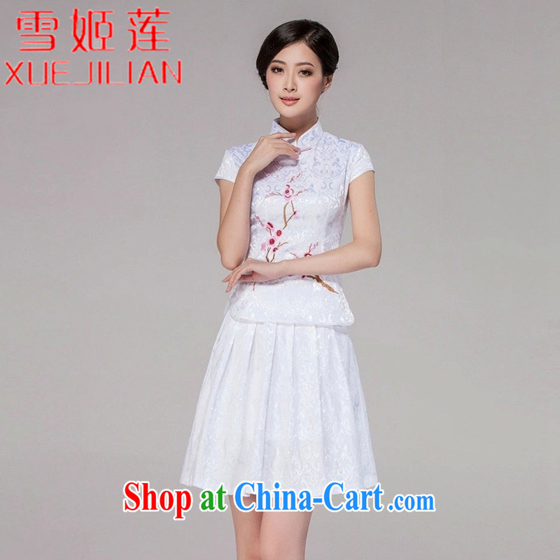 Hsueh-Chi Lin Nunnery 2015 spring and summer new female Chinese qipao day dresses high-end retro style two-piece with #1125 pink XL, Hsueh-chi Lin Nunnery (XUEJILIAN), online shopping