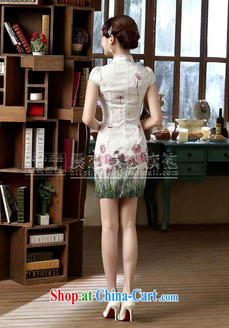 Morning, 2015 new summer fashion improved retro short cheongsam dress with short two-color pure green XXL pictures, price, brand platters! Elections are good character, the national distribution, so why buy now enjoy more preferential! Health