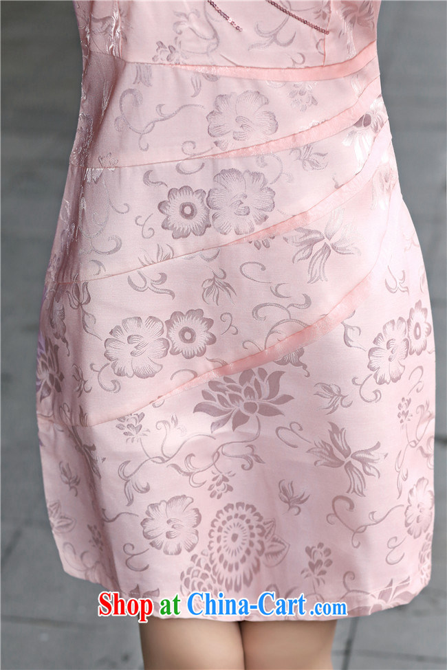 Fruit 2015 new cheongsam dress stylish improved cultivation style short embroidery cheongsam dress dress 1587 pink XXL pictures, price, brand platters! Elections are good character, the national distribution, so why buy now enjoy more preferential! Health