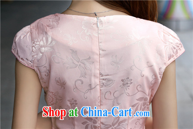 Fruit 2015 new cheongsam dress stylish improved cultivation style short embroidery cheongsam dress dress 1587 pink XXL pictures, price, brand platters! Elections are good character, the national distribution, so why buy now enjoy more preferential! Health