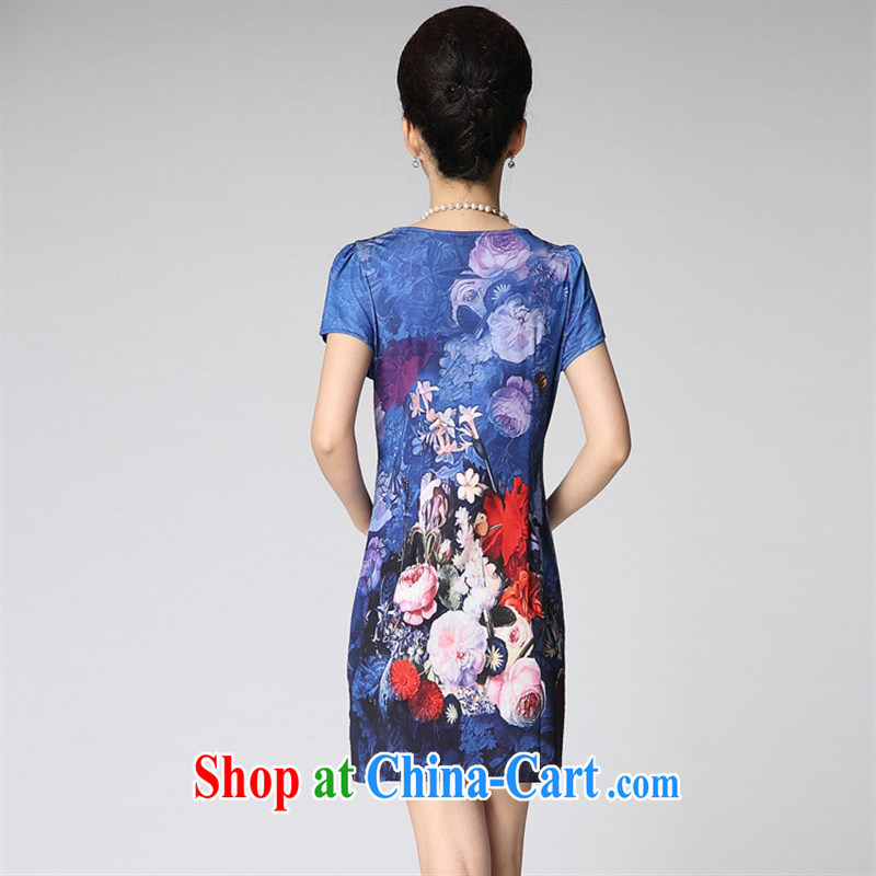 Wedding mother load summer 2014 new, older women binding bead stamp dresses wedding dress N 14,201 blue 4 XL, blue, and shopping on the Internet