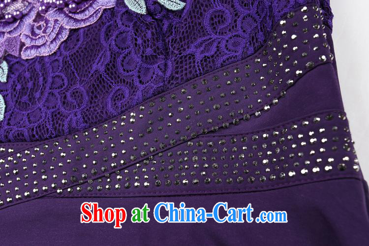 Women in Europe and the middle-aged mother with her waist hot drill dresses composite lace embroidery summer new, my mother-in-law loaded purple XXL pictures, price, brand platters! Elections are good character, the national distribution, so why buy now enjoy more preferential! Health