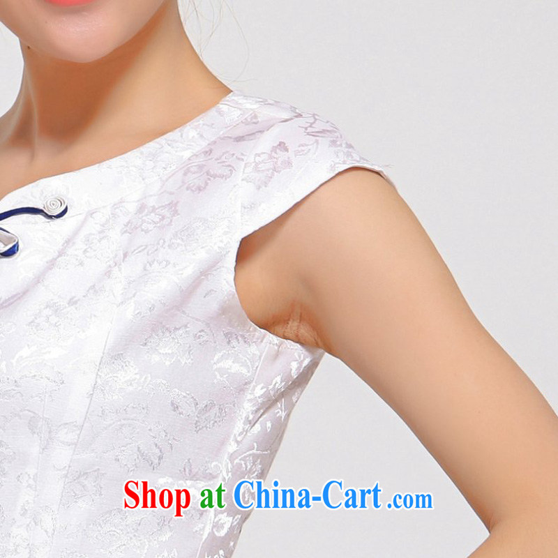 Summer fashion 2015 new, improved sense of beauty retro upscale lace cheongsam dress white L, once and for all, and, on-line shopping
