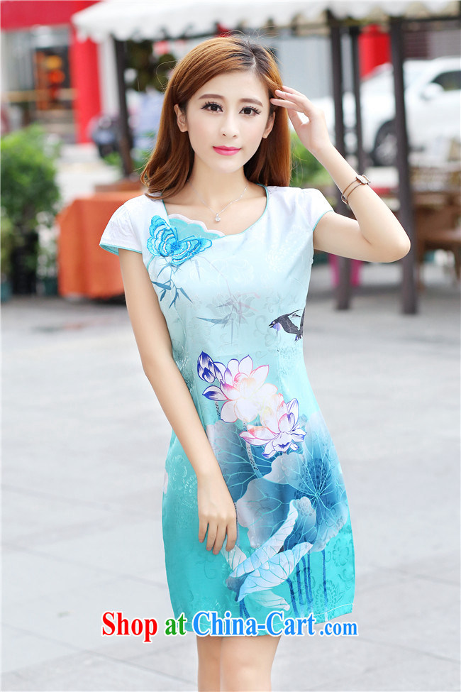 Fruit 2015 new dresses and stylish Lotus the gradient improved fashion cheongsam dress stylish beauty 1569 color blue XXL pictures, price, brand platters! Elections are good character, the national distribution, so why buy now enjoy more preferential! Health