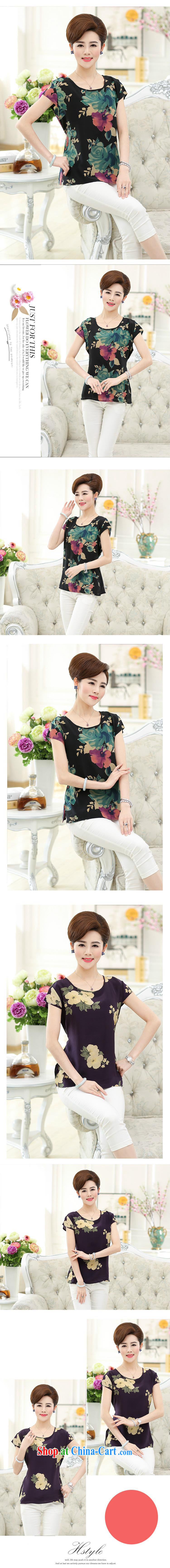 Qin Qing store older women summer silk mother with Sauna silk short-sleeved T shirts Women's T-shirt XL, first floor spend XXXL pictures, price, brand platters! Elections are good character, the national distribution, so why buy now enjoy more preferential! Health