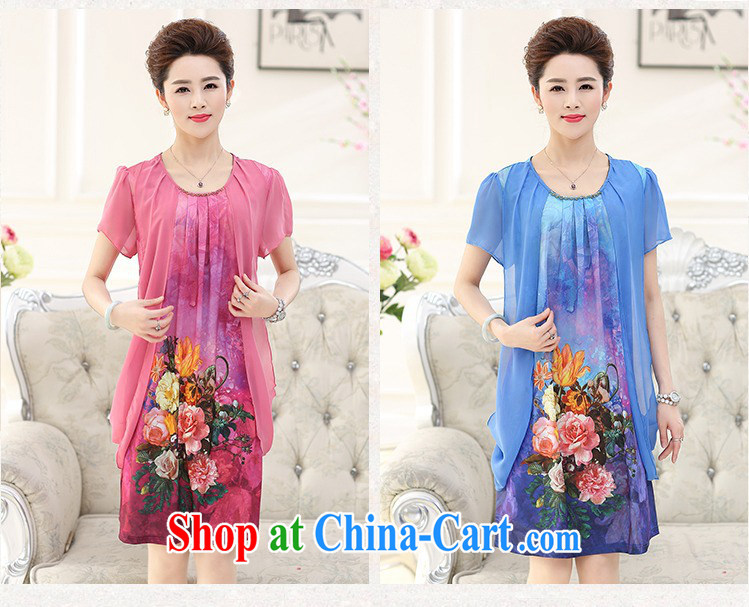 Qin Qing store 2015 new, older women Women's edition stamp round-collar, long, emulation, the code dress blue XXXL pictures, price, brand platters! Elections are good character, the national distribution, so why buy now enjoy more preferential! Health