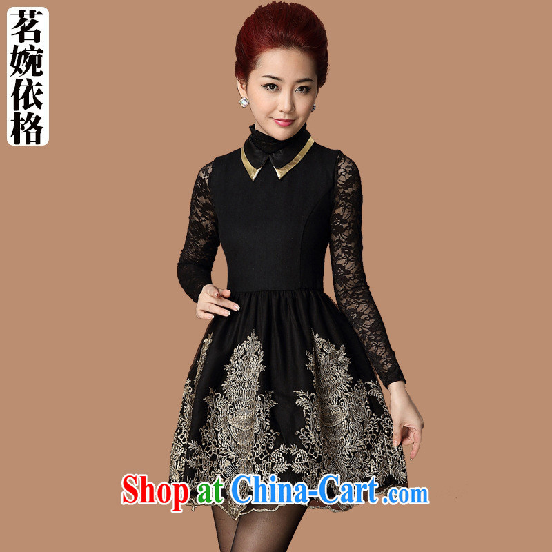 2014 European and American big fall on women, elderly mother with a sleeveless dresses black XXL