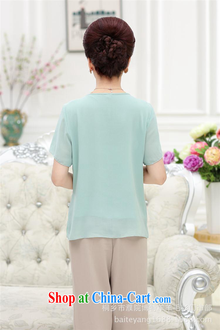 Black butterfly female T shirts Solid Color silk embroidery short sleeve double-decker, older summer female Korean T-shirt light blue XXXXL pictures, price, brand platters! Elections are good character, the national distribution, so why buy now enjoy more preferential! Health