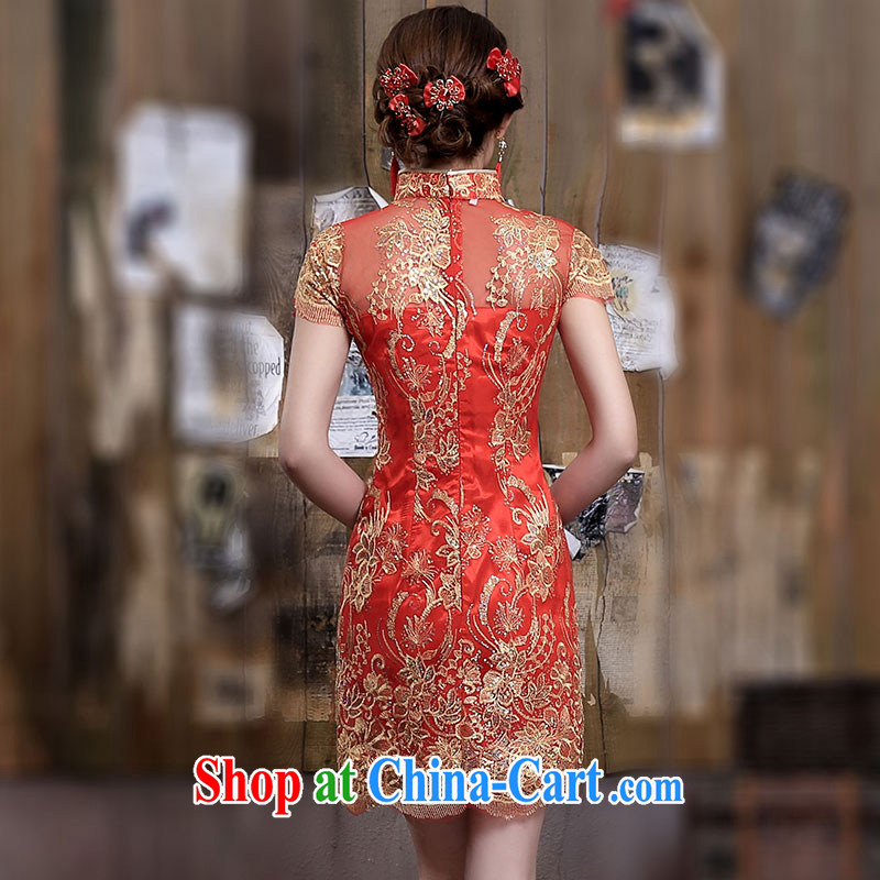 Jubilee 1000 bride's 2015 spring and summer new retro beads, embroidery class, dress with short, bridal wedding dresses dress toast Q 331 red XXL, 1000 Jubilee bride, shopping on the Internet
