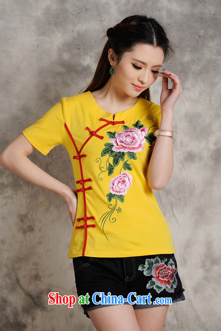 Black butterfly S 096 Ethnic Wind female spring and summer new, three-dimensional embroidered retro-tie cultivating short-sleeved T pension white 4XL pictures, price, brand platters! Elections are good character, the national distribution, so why buy now enjoy more preferential! Health