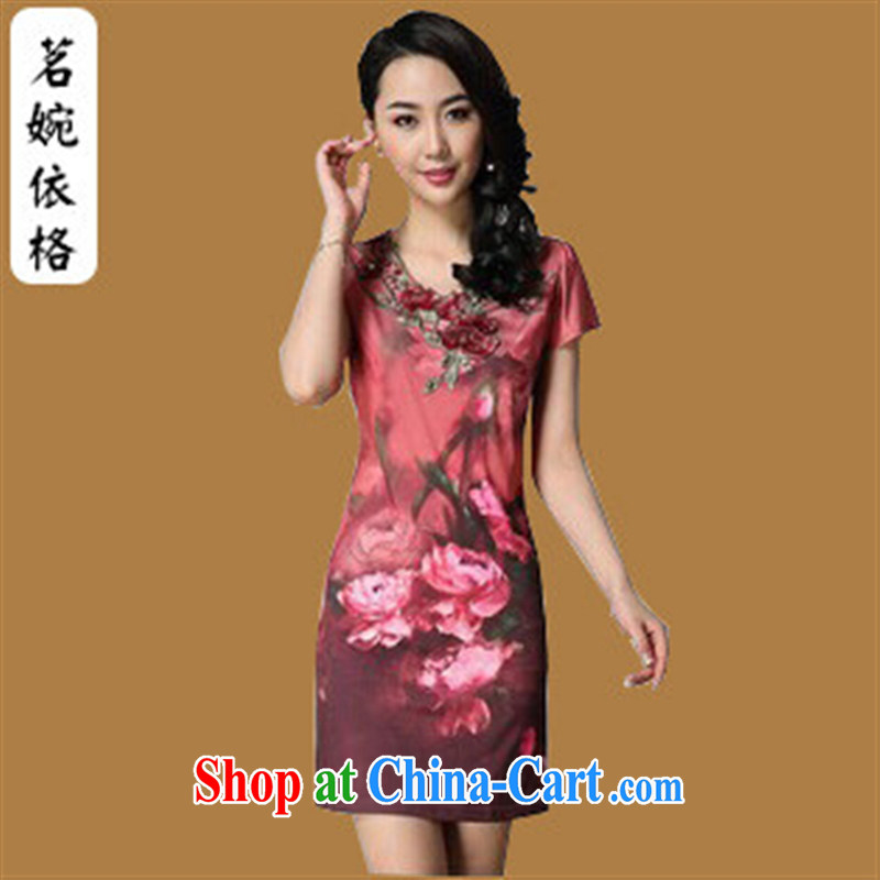In 2014 older girls summer dress envelope high fashion rose floral 4 XL