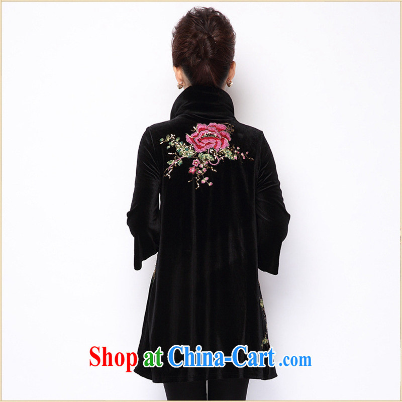 Ya-ting store in 2014 older women with autumn aura MOM jackets larger Phoenix embroidery, velvet wind jacket shawl the lint-free cloth 5 XL, blue rain bow, and shopping on the Internet