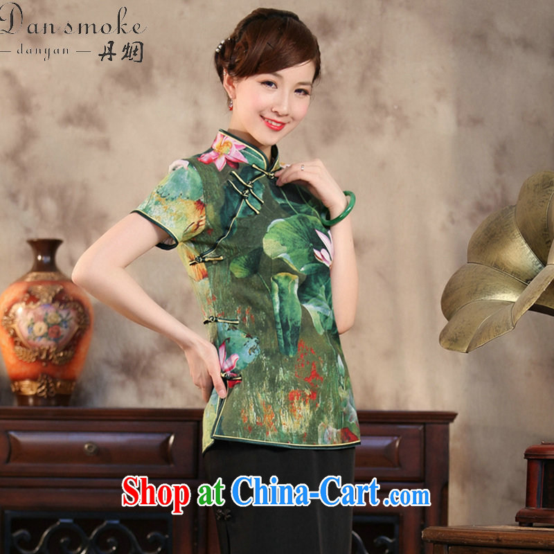 Dan smoke summer new, Chinese qipao T-shirt Chinese Antique improved cotton Ma hand-painted Buddha take short-sleeved Tang is shown in Figure 3XL, Bin Laden smoke, shopping on the Internet
