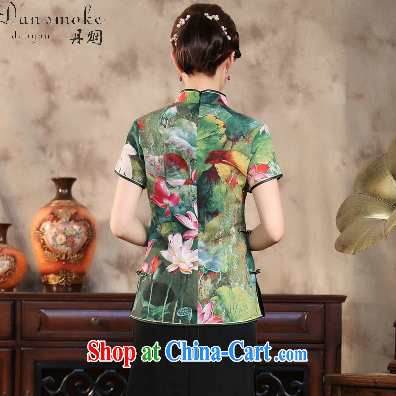 Dan smoke summer new, Chinese qipao T-shirt Chinese Antique improved cotton Ma hand-painted Buddha take short-sleeved Tang is shown in Figure 3XL, Bin Laden smoke, shopping on the Internet