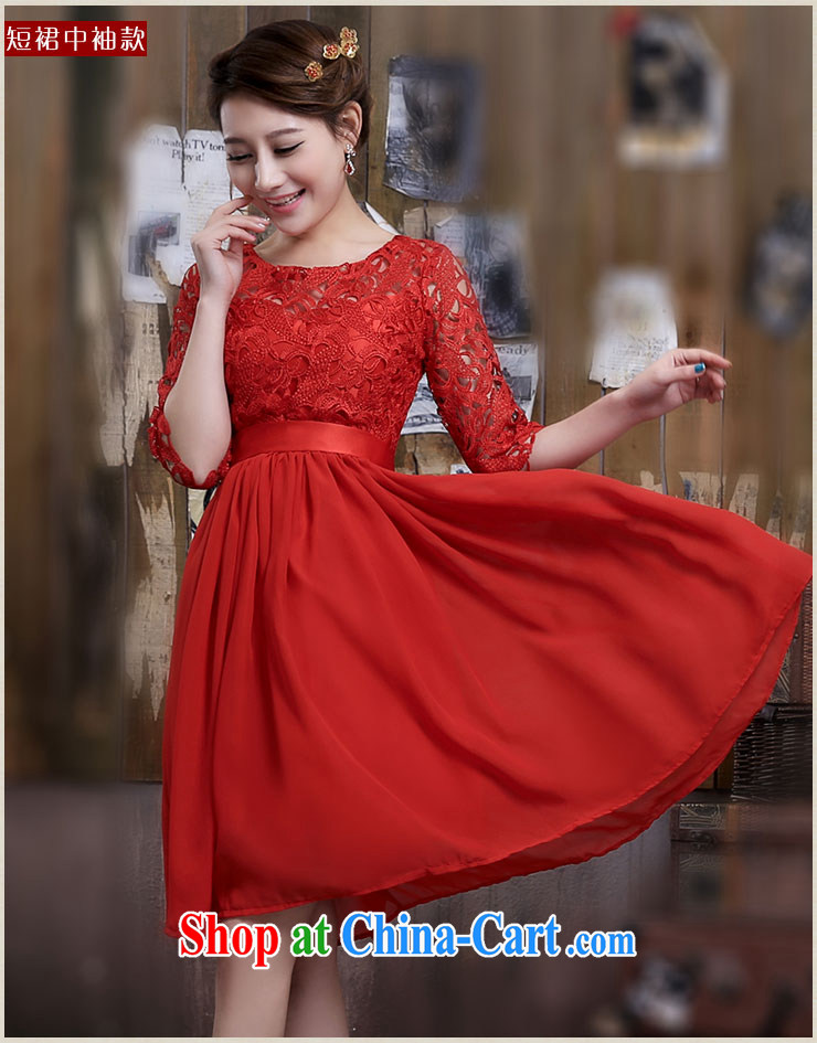 Jubilee 1000 bride's 2015 spring and summer new improved Stylish retro lace bridal wedding dresses dress toast Q 353 short-sleeved short XXL pictures, price, brand platters! Elections are good character, the national distribution, so why buy now enjoy more preferential! Health