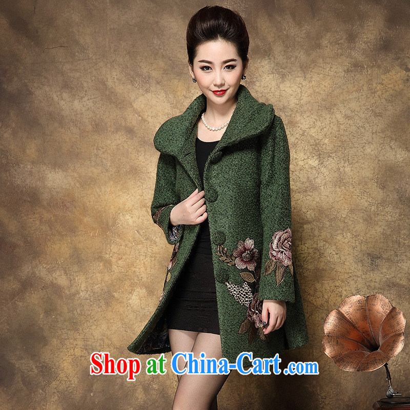 Ya-ting store mother load in winter, long wool coat in the elderly, female winter with thick warm hair? sub-coat black 4XL, blue rain bow, and shopping on the Internet