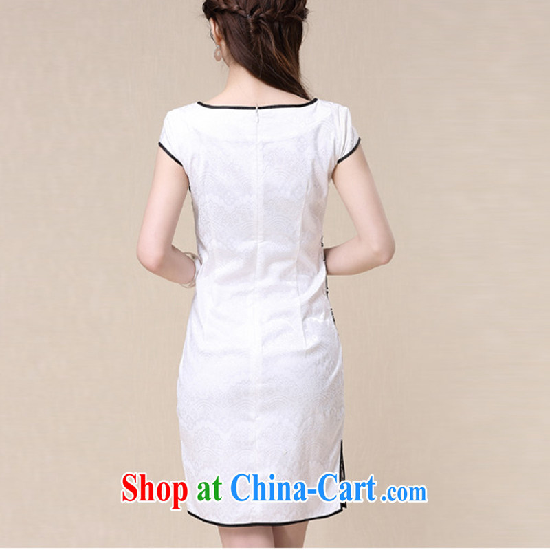 Yao Yi 2015 spring and summer China wind National wind female elegant embroidery, qipao dresses 8963 white L, Yao Yi, shopping on the Internet