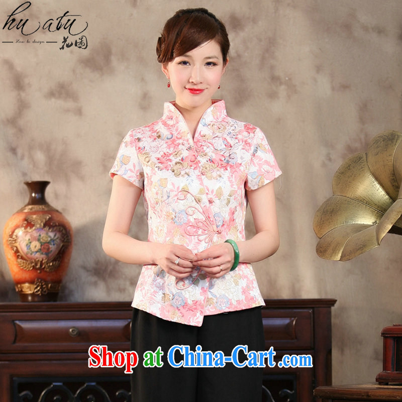 spend the summer new, Chinese qipao T-shirt Chinese improved the collar retro stamp duty cotton short-sleeved Tang is shown in Figure 3XL