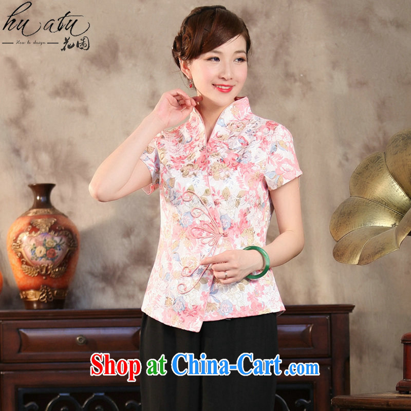 spend the summer with new, Chinese qipao T-shirt Chinese improved the collar retro stamp duty cotton short-sleeved Tang is shown in Figure 3XL, spend figure, shopping on the Internet