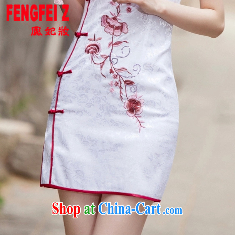 Feng Fei, Colombia 2015 spring and summer New Tang with retro improved stylish short, cultivating daily cheongsam dress #1124 pink S, Fung Princess ornaments (FENGFEIZ), online shopping