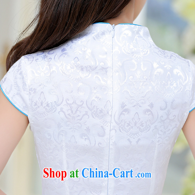 PCA dresses summer improved China wind cultivating short-sleeved cheongsam dress white L, Pca, shopping on the Internet