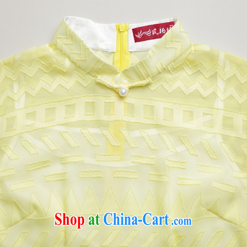 Bong-amphibious NTHU summer 2015 new Chinese qipao T-shirt small fresh and stylish improved Chinese snow woven shirts DQ 15,106 white XXL, Bong-amphibious and, shopping on the Internet