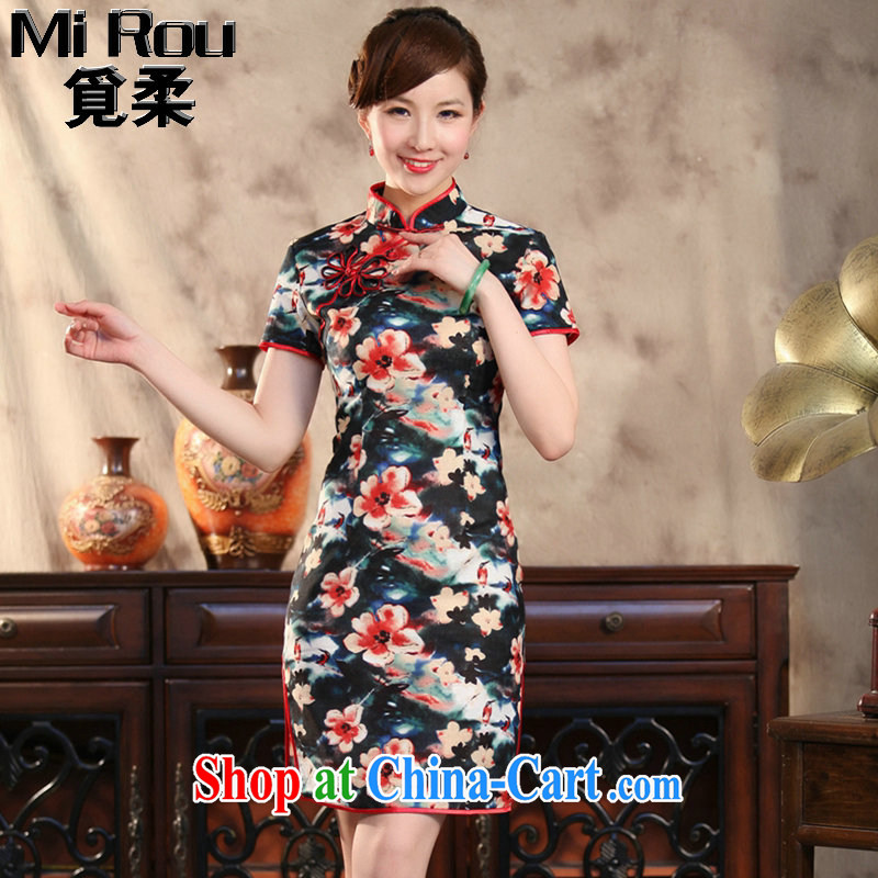 Find Sophie summer Ms. cheongsam Chinese Antique cotton the modern Chinese qipao spend quintessence of improved short cheongsam as figure 3XL, flexible employment, shopping on the Internet