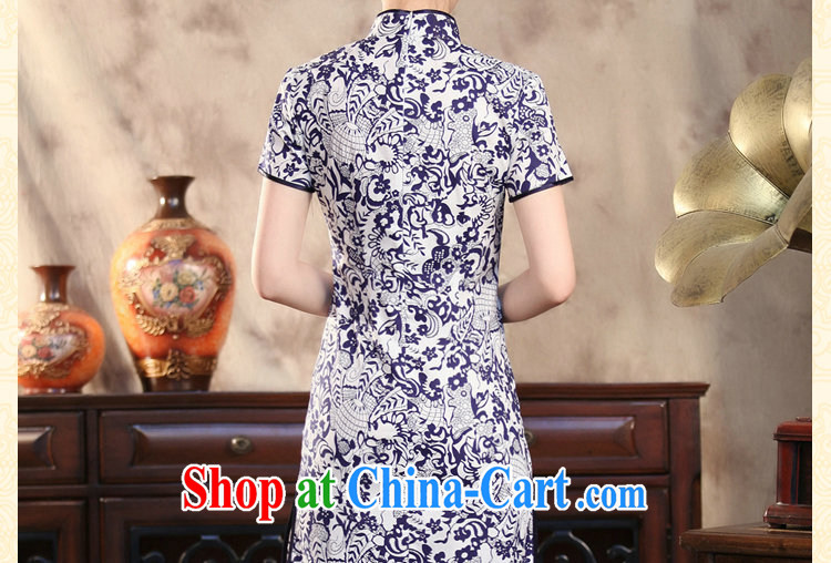 Take the new girls dresses summer Chinese Antique prettier blue and white porcelain Chinese improved goldfish snap short qipao Cheong Wa Dae LAN 3 XL pictures, price, brand platters! Elections are good character, the national distribution, so why buy now enjoy more preferential! Health