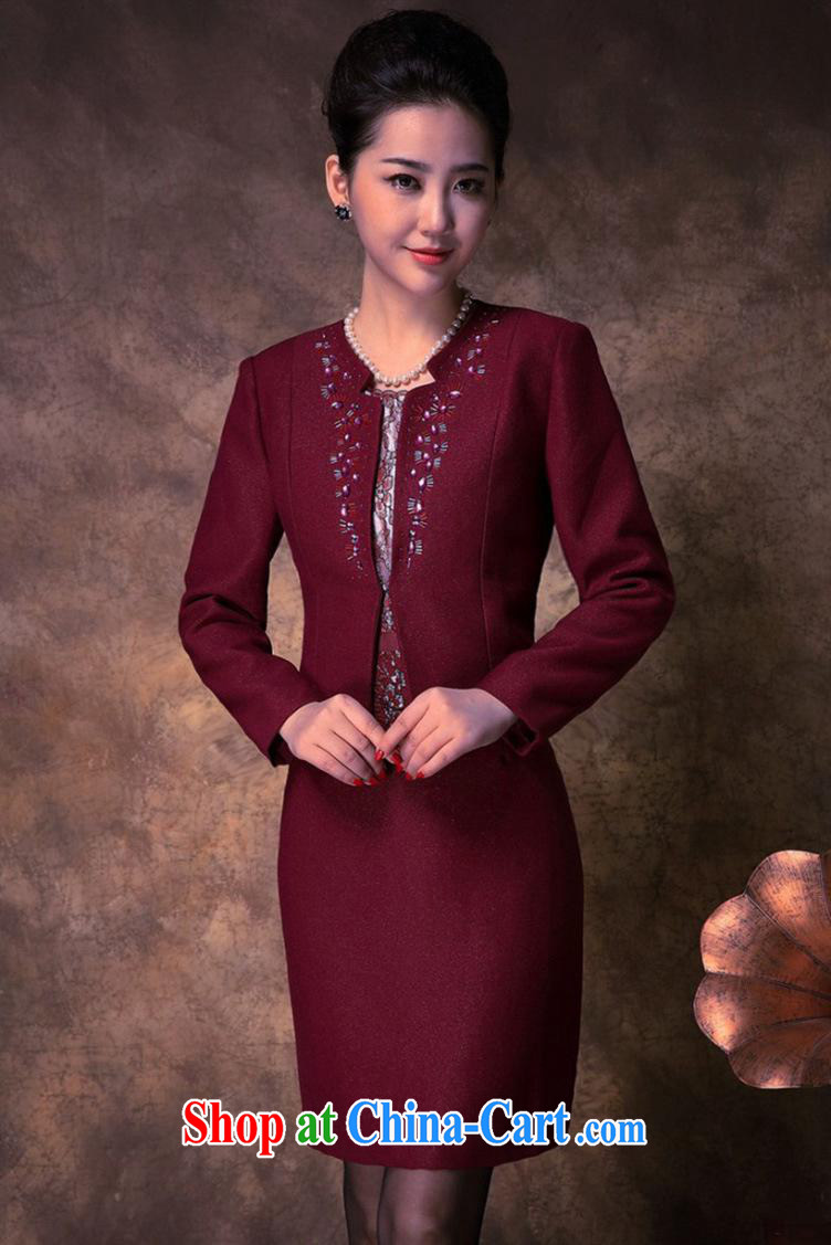 Autumn 2014 new, older women with two-piece mother red stylish autumn is a long-sleeved shirt dark red short-sleeved XXXXL pictures, price, brand platters! Elections are good character, the national distribution, so why buy now enjoy more preferential! Health