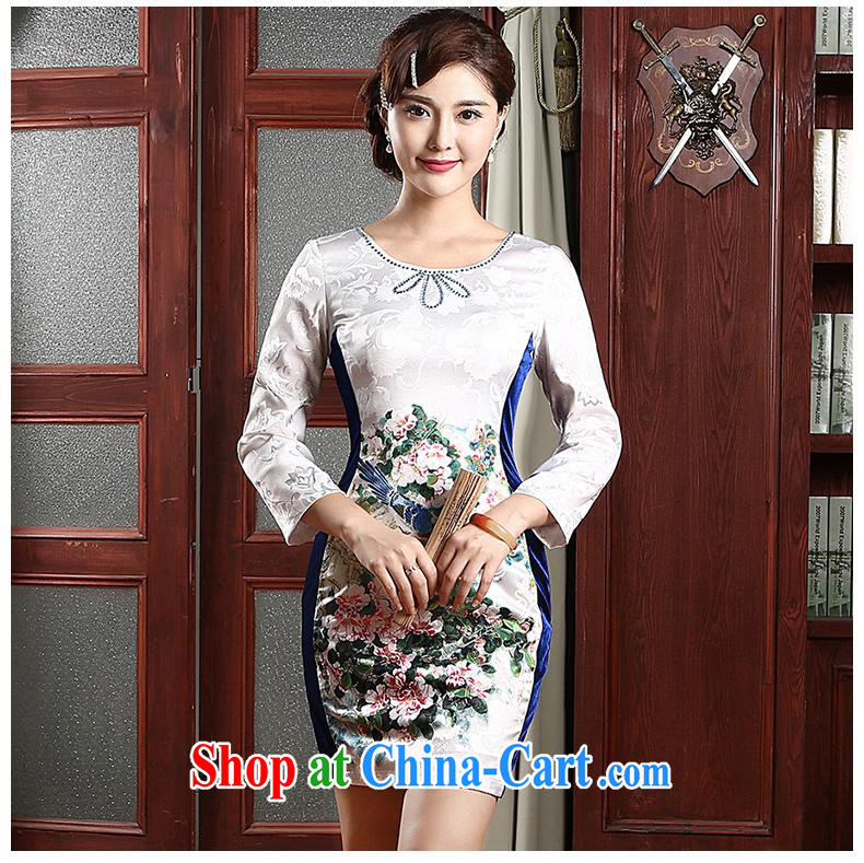 Hi-chih 2014 new cheongsam dress improved stylish daily short cheongsam dress QZ 4741 white XXL pictures, price, brand platters! Elections are good character, the national distribution, so why buy now enjoy more preferential! Health
