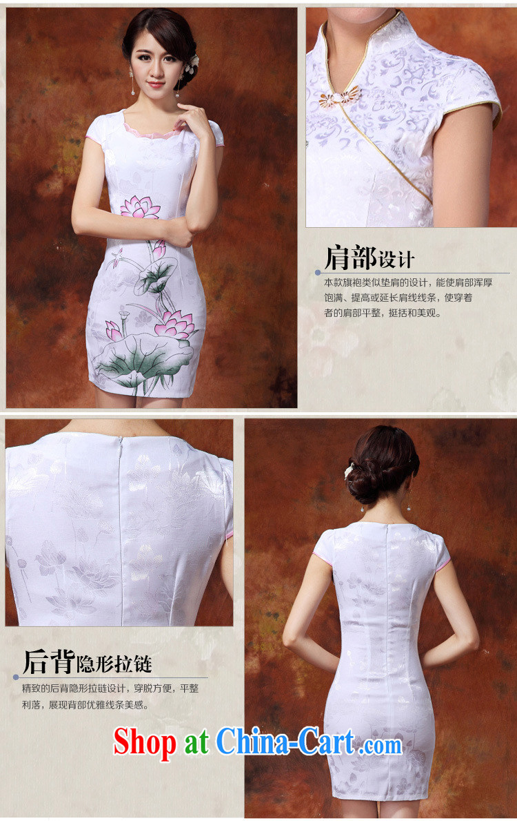 Daily cheongsam dress short 2015 new dresses spring and summer with improved stylish beauty painting dresses white XXL pictures, price, brand platters! Elections are good character, the national distribution, so why buy now enjoy more preferential! Health