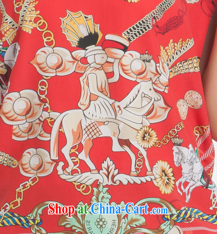 Qin Qing Store New, Old silk dress short sleeved shirt T fine stamp leisure silk blouses red XXXL pictures, price, brand platters! Elections are good character, the national distribution, so why buy now enjoy more preferential! Health