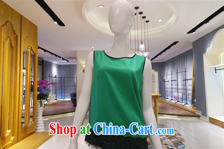 Qin Qing store new silk dress Sleeveless T pension two-color stitching lace bottom silk T-shirt T-shirt new female orange XXXL pictures, price, brand platters! Elections are good character, the national distribution, so why buy now enjoy more preferential! Health