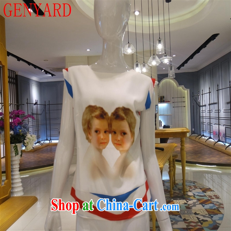 Qin Qing store new Silk, older short-sleeve Dress Shirt T stamp is silk short-sleeved T shirts T-shirt boys XXXL pattern, GENYARD, shopping on the Internet