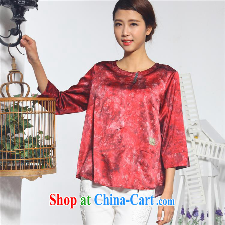 Qin Qing store 2015 summer new young mother silk T-shirt women T-shirt, with relaxed version sauna silk dress deep purple XXXL pictures, price, brand platters! Elections are good character, the national distribution, so why buy now enjoy more preferential! Health