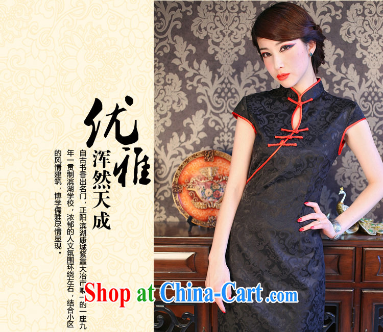 Bin Laden smoke-free summer cheongsam dress new Ultra graphics thin retro short dresses, small black skirt Chinese improved the collar cheongsam black 3 XL pictures, price, brand platters! Elections are good character, the national distribution, so why buy now enjoy more preferential! Health