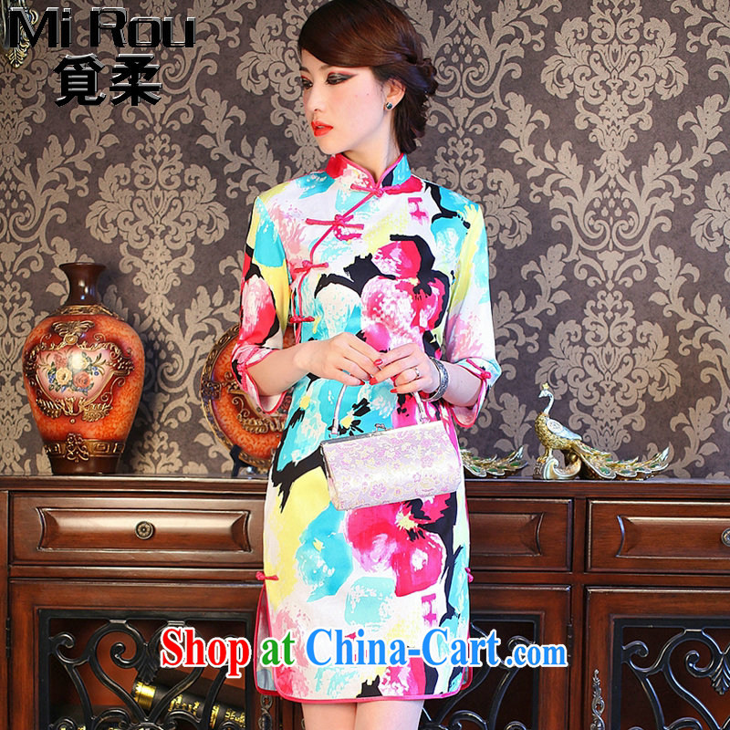Find Sophie summer new dresses girls decorated in colorful flowers, for improved retro prettier cuff in the forklift truck goods such as the color 2 XL, flexible employment, shopping on the Internet