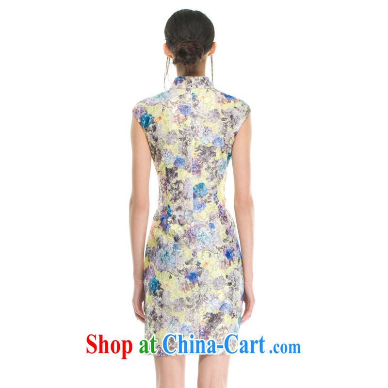 Wood is really an improved cheongsam dress new lace stamp cheongsam dress summer dress the root dresses 42,931 11 light blue XL, wood really has, shopping on the Internet