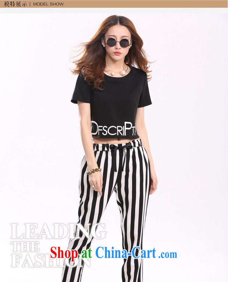 Ya-ting store 89,700 terrace cultivation umbilical cord with striped pants pencil-yi trousers summer pants sexy short-sleeved round-collar white white black stripe L pictures, price, brand platters! Elections are good character, the national distribution, so why buy now enjoy more preferential! Health