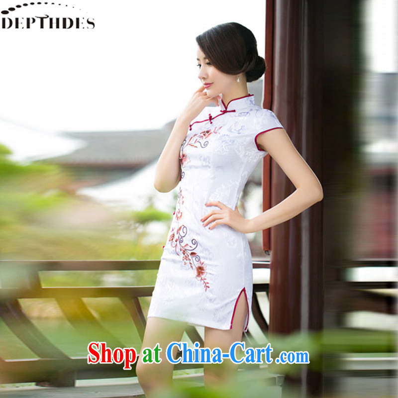 DEPTHDES 2015 summer new stylish daily suit embroidered elegance antique beauty, for the charge-back cheongsam dress girl picture color XXL, DEPTHDES, shopping on the Internet