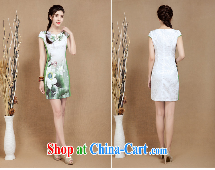 Water spirit seed 2015 new summer daily improved cheongsam dress stylish short embroidered girl cheongsam dress blue XXL pictures, price, brand platters! Elections are good character, the national distribution, so why buy now enjoy more preferential! Health