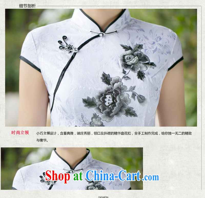 DEPTHDES 2015 spring and summer new stylish daily finely embroidered paintings classic embroidery peony flower improved cheongsam dress girl picture color XXL pictures, price, brand platters! Elections are good character, the national distribution, so why buy now enjoy more preferential! Health