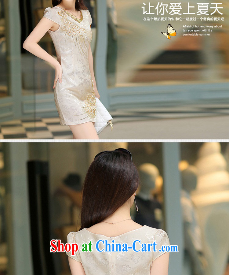 Jin Bai Lai Tang with improved cheongsam 2015 summer dress fashion style retro beauty short-sleeved larger dresses dress pink L pictures, price, brand platters! Elections are good character, the national distribution, so why buy now enjoy more preferential! Health