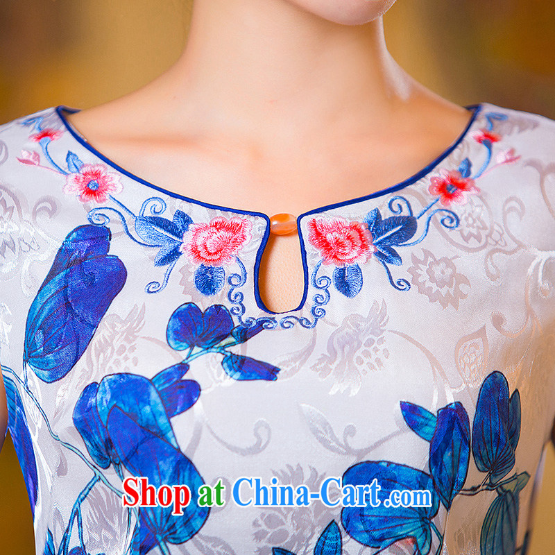 Love spell Fort Lauderdale 2015 new dresses summer mom with retro improved embroidery floral daily cotton the dresses cheongsam dress suit XXL, love spell Fort, shopping on the Internet