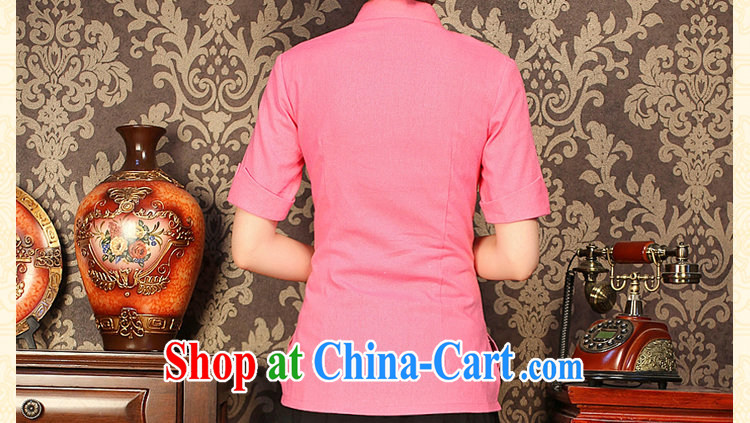 Dan smoke improved cheongsam shirt summer V collar cotton the solid color, short-sleeved retro-buckle classic Chinese figure color XL pictures, price, brand platters! Elections are good character, the national distribution, so why buy now enjoy more preferential! Health