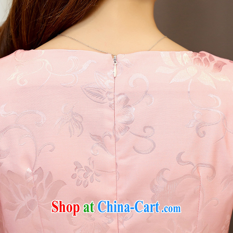 Arrogant season summer 2015 new women daily improved short cheongsam with stamp duty retro lady package and cultivating dresses apricot XXL, arrogant season (OMMECHE), online shopping