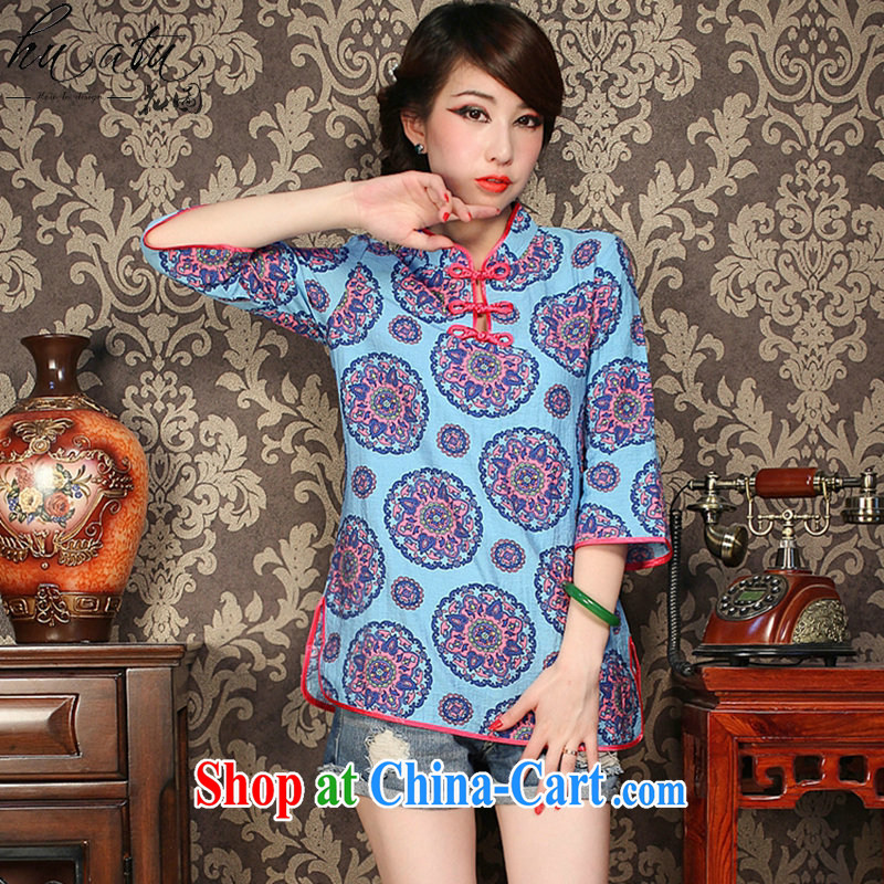 spend the summer with new, rich flowers, Chinese in the tight daily Tang with retro style improved cheongsam shirt such as the color XL, spend figure, and, shopping on the Internet