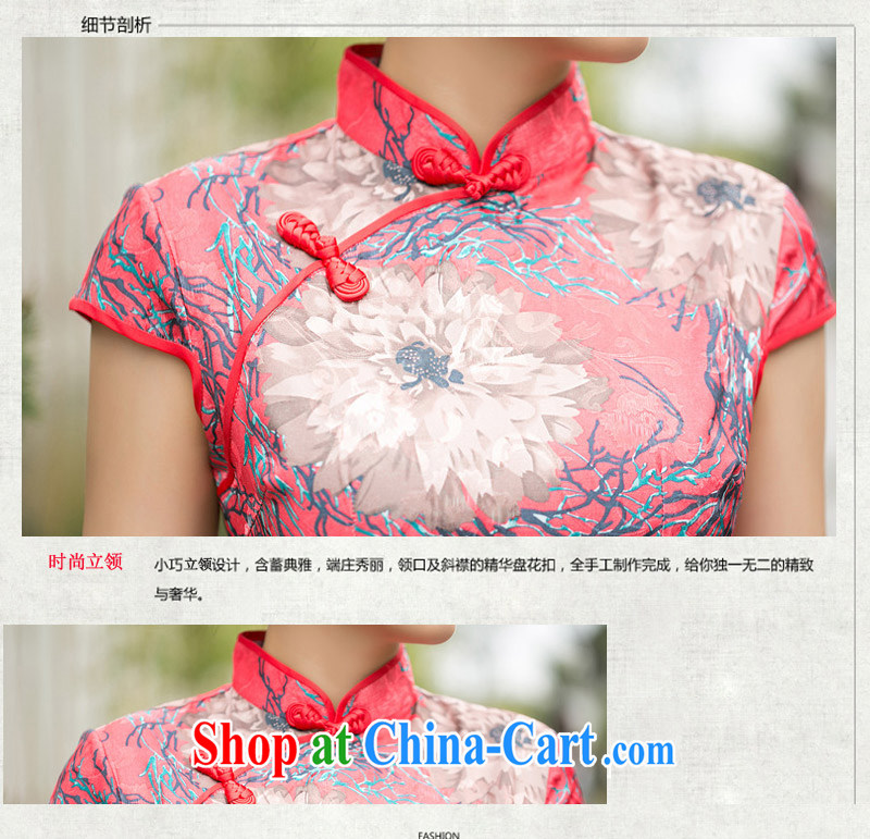 2015 summer new stylish daily peony flowers Ethnic Wind jacquard cotton retro improved short video thin cheongsam dress dresses girls picture color XXL pictures, price, brand platters! Elections are good character, the national distribution, so why buy now enjoy more preferential! Health